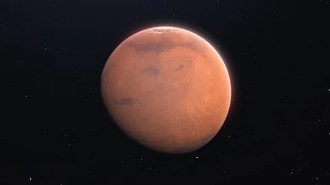 Mars slowly rotating. Realistic red planet rotate around. 4k loop cycle video 動画素材 98948943