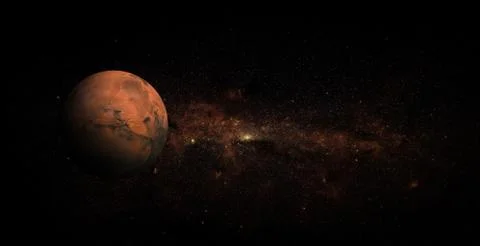 Mars on space background. Elements of this image furnished by NASA. Stock Photos