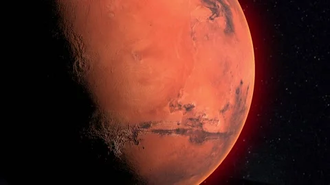 Mars in Space Stock Footage