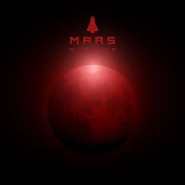Mars Space Misson Design Stock Illustration