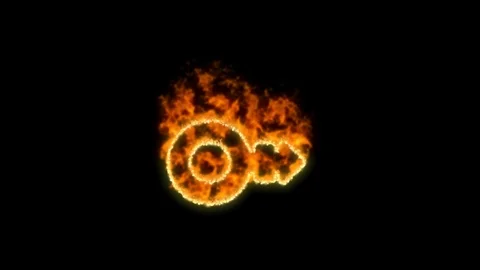 Mars stroke h symbol inflames. Then disappears. In - Out loop. Alpha channel Video stock 104538864