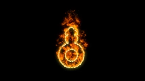 Mars stroke v symbol inflames. Then disappears. In - Out loop. Alpha channel Video stock 104538701