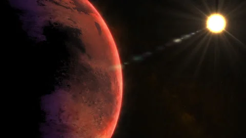Mars with Sun Stock Footage 163620842