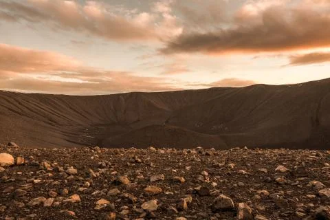 Mars surface landscape Stock Photos