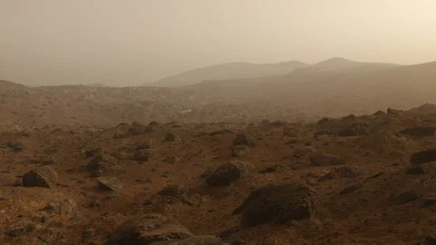 Mars Surface Pan Stock Footage 76112257