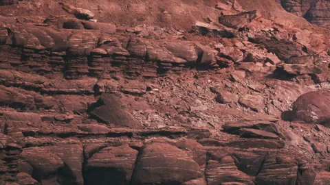 Mars surface with rocks and soil layers showing texture and detail Stock Footage 344096559