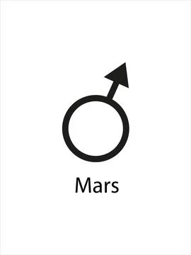 Mars Symbol of Planets. Stock Illustration