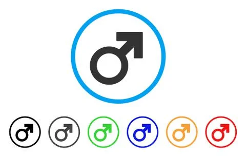 Mars Symbol Rounded Icon Stock Illustration