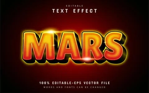 Mars text effect editable Stock Illustration