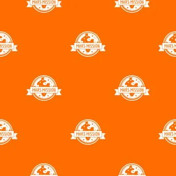 Mars travel pattern vector orange Stock Illustration