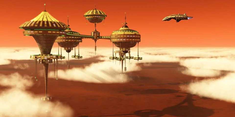 Mars Upper Atmosphere Station Stock Illustration