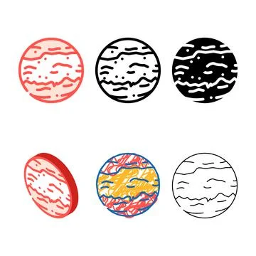 Mars variations planet color icon vector Stock Illustration