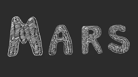 Mars, white lettering on a transparent background Stock Footage 133429395