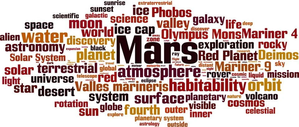 Mars word cloud Stock Illustration