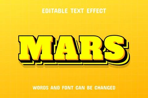 Mars yellow text effect Stock Illustration