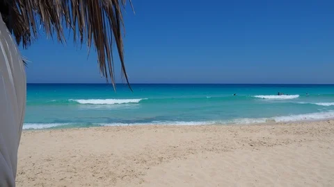 Marsa Matruh, Egypt. The sandy beach and the amazing sea. Relaxing context Vidéo 122104871
