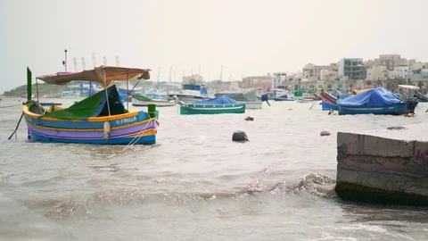 Marsaxlokk, storm Video stock 108855371