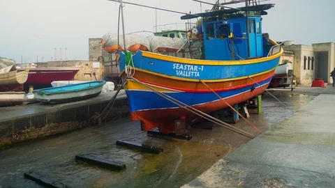 Marsaxlokk, storm Stock Footage 108855955