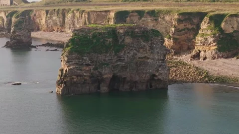Marsden Rock Orbit Close In 3x Zoom With Climb Stock Footage 248913956
