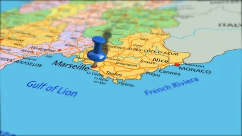 Marseille Map Stock Footage 95040354