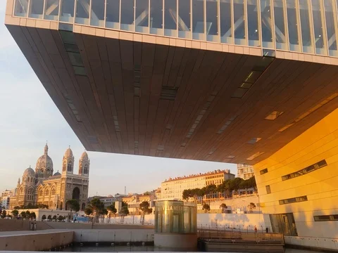 Marseille port city southern France european tourism destination Stock Footage