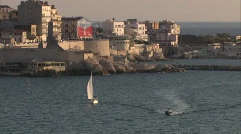 Marseille - Voilier Corniche Stock Footage 52752553