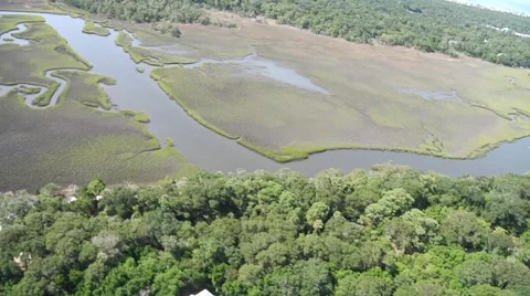 Marsh 1 Aerial Stock Footage 933705