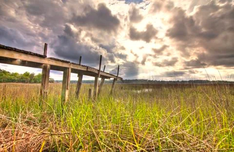 Marsh and storm Stock Photos