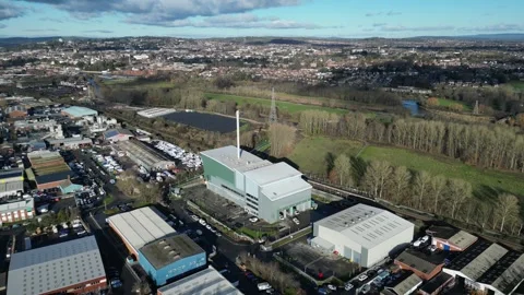Marsh Barton, England (26/01/05): The Exeter Energy Recovery Facility Stock Footage 325862620