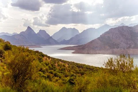 Marsh between Mountains 库存照片