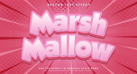 Marsh Mallow editable Text Effect Stock Illustration