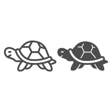 Marsh turtle line and solid icon, worldwildlife concept, Marsh turtle vector イラスト素材