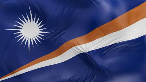 Marshal Islands flag waving Seamless silk flag 3d animation slow motion Looping 動画素材 337950866