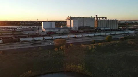 Marshaling yard in eastern Wisconsin Stock Footage 163860552