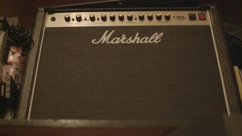 Marshall Amplifier Amp Deck Power Music Loud Video stock 124975808