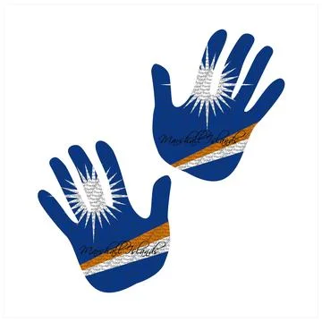 Marshall island flag hand vector Stock-Illustration