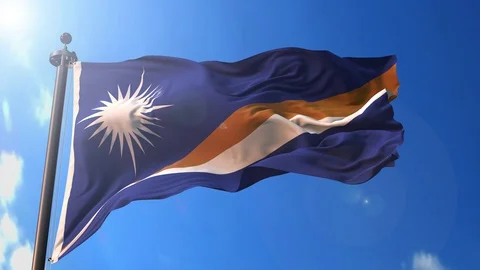 Marshall Islands animated flag pack in 3D and green screen Stock Footage 119932588