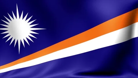 Marshall Islands Flag. Background Seamless Looping Animation. 4K High Definition Video stock 71968570