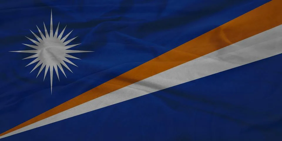 Marshall Islands    Flag breeze flutter texture Stock Illustration