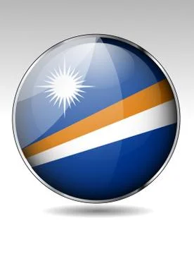 Marshall islands flag button Stock Illustration