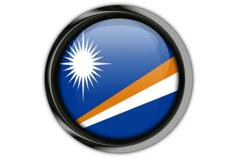 Marshall Islands  flag in the button pin Isolated on White Background Foto stock