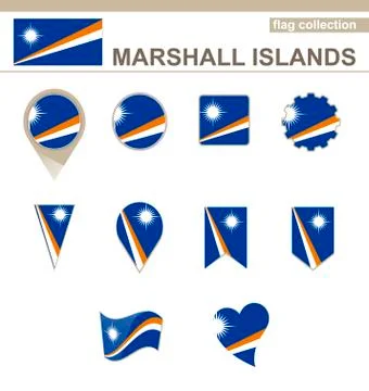 Marshall Islands Flag Collection Stock Illustration