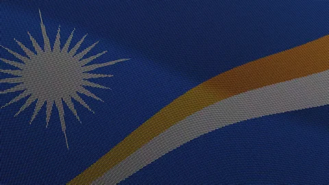 Marshall Islands Flag Digital Particle Waving Seamless Loop Animation on Bl.. Видео 339303056