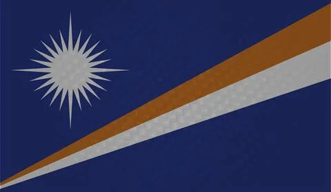 Marshall Islands flag with the effect of crumpled paper and grunge Stock Illustration