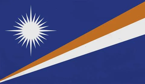 Marshall Islands flag with the effect of crumpled paper and grunge Stock Illustration