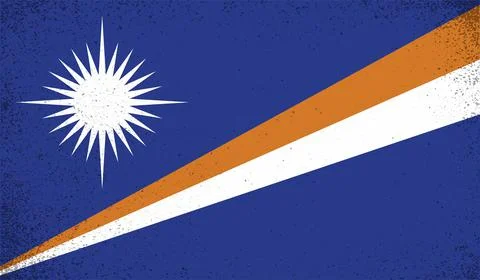Marshall Islands flag with the effect of crumpled paper and grunge Illustrazione stock