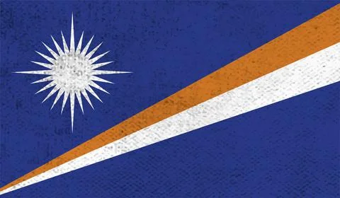 Marshall Islands flag with the effect of crumpled paper and grunge Stock Illustration