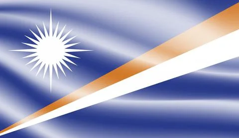 Marshall Islands flag with the effect of crumpled paper and grunge Illustrazione stock