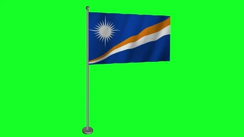 Marshall Islands Flag Flutter Gracefully on Green Screen Stock Footage 278030863