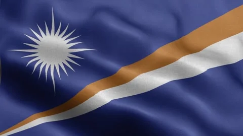 Marshall Islands flag Front Stock Footage 318666930